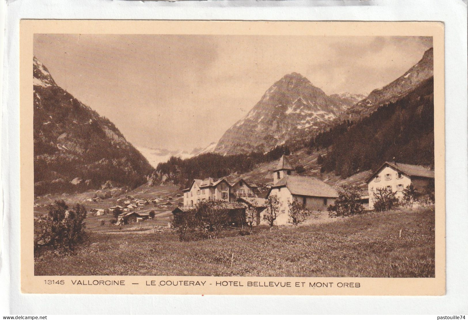 CPA :  14 X 9  -  VALLORCINE  -  LE  COUTERAY - HOTEL  BELLEVUE  ET  MONT  OREB - Autres & Non Classés