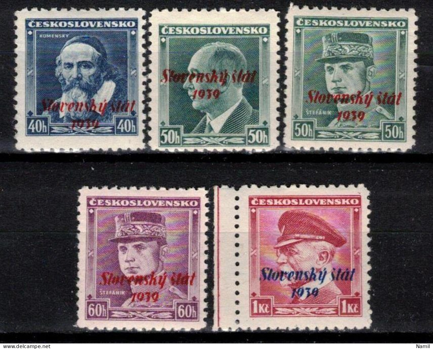 Slovaquie 1939 Mi  7-10+12 (Yv 6-9+11), (MNH)** - Unused Stamps