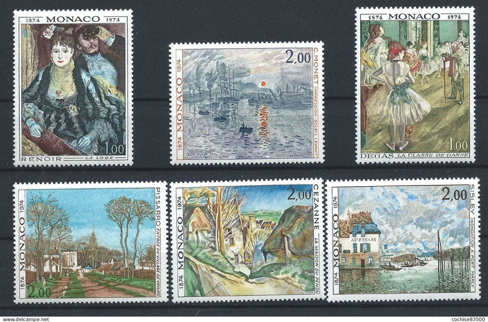 Monaco N°967/72** (MNH) 1974 - Tableaux D'Impressionnistes - Unused Stamps