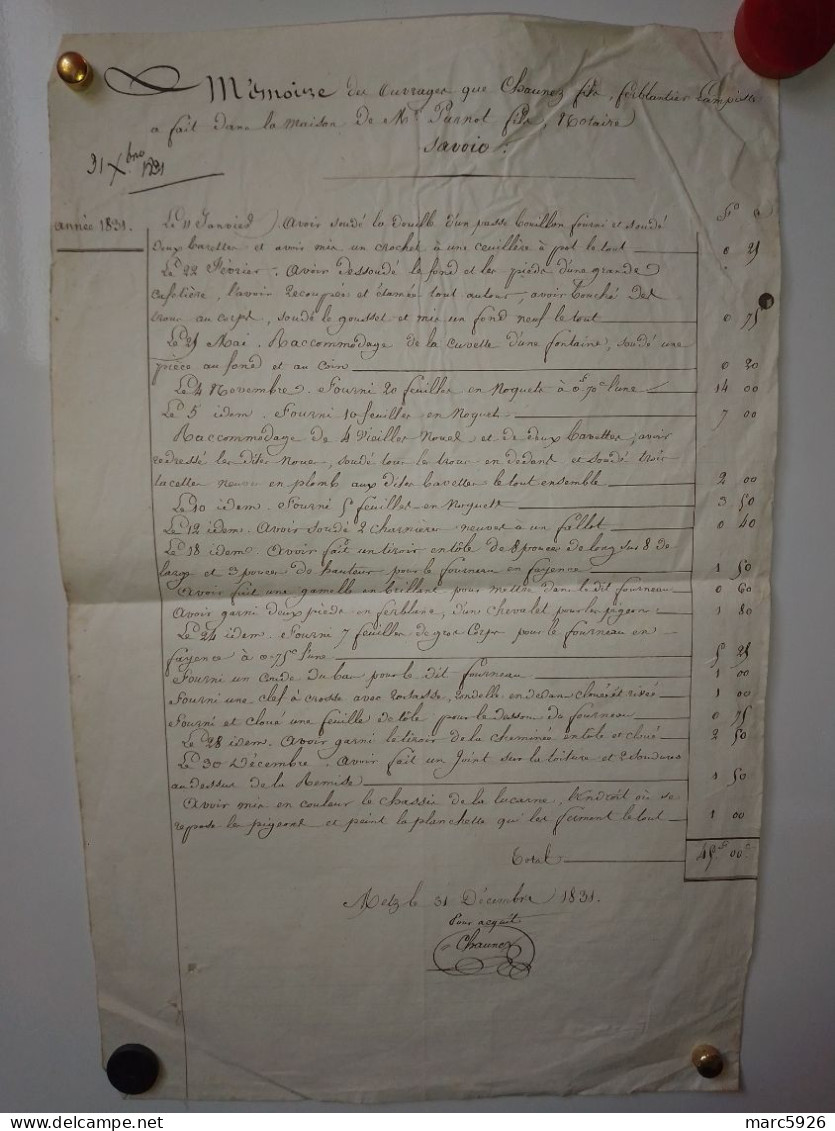N°2001 ANCIENNE LETTRE A M PURNOT DE CHAUMEZ DATE 1831 - Historische Dokumente
