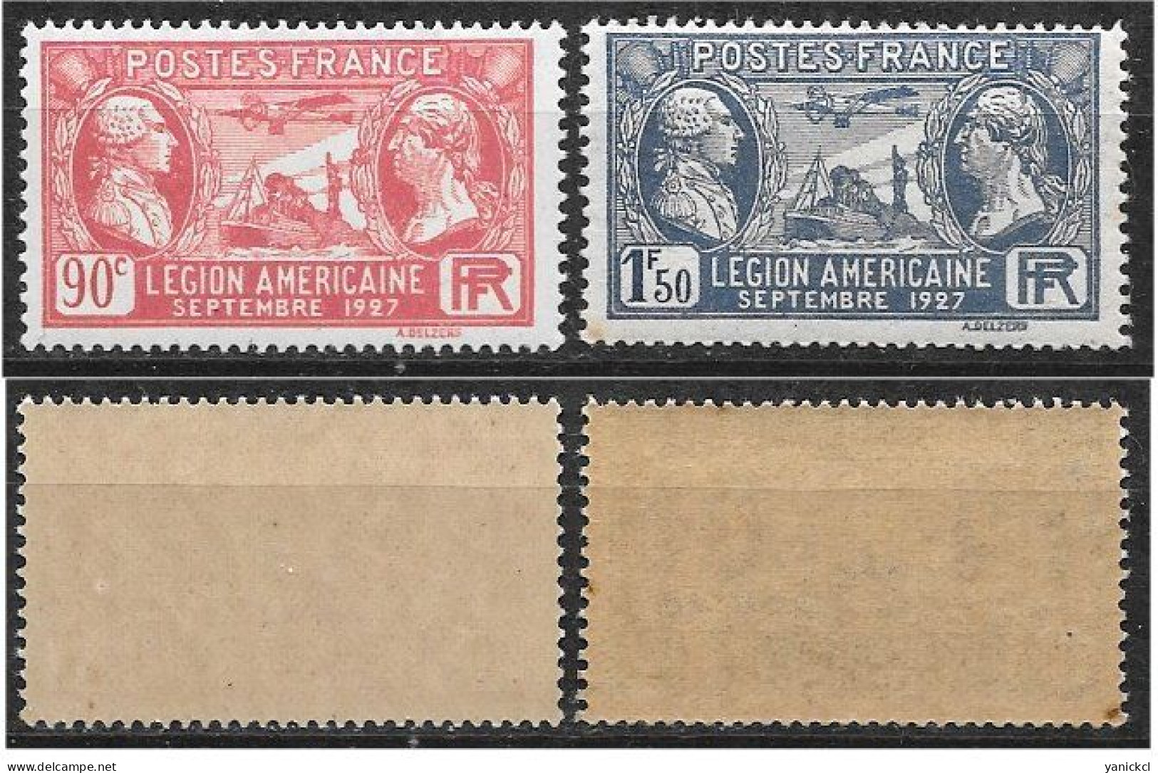 Visite De La Légion Américaine - Paire 90 C. & 1 F. 50 - (1927) - Y & T N° 244 & 245 ** - Unused Stamps