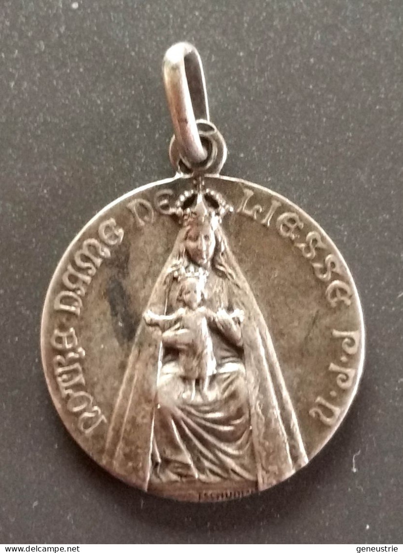 Pendentif Médaille Religieuse Début XXe Argent 800 "Notre-Dame De Liesse" Religious Medal - Religión & Esoterismo