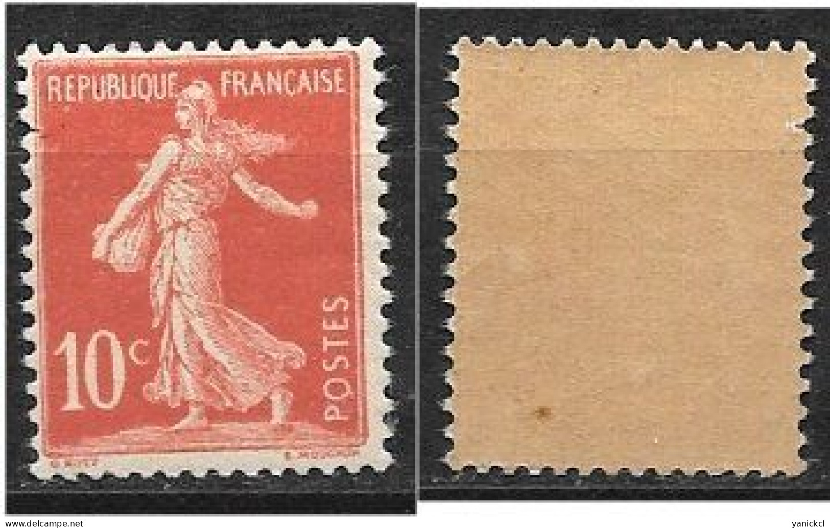 Semeuse Fond Plein Avec Sol - 10 C. Rouge - Type I - (1906) - Y & T N° 134 ** - Unused Stamps