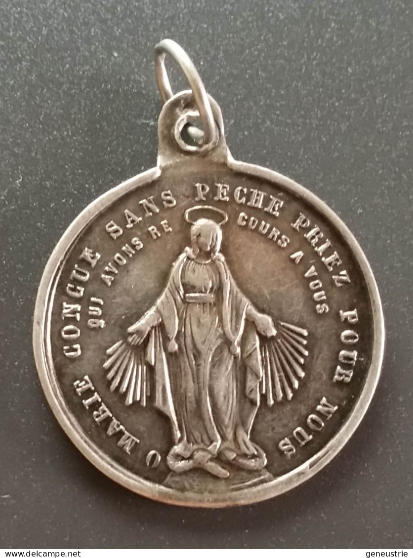 Pendentif Médaille Religieuse Fin XIXe Argent 800 "Congrégation Des Enfants De Marie - 1885" Religious Medal - Religion &  Esoterik