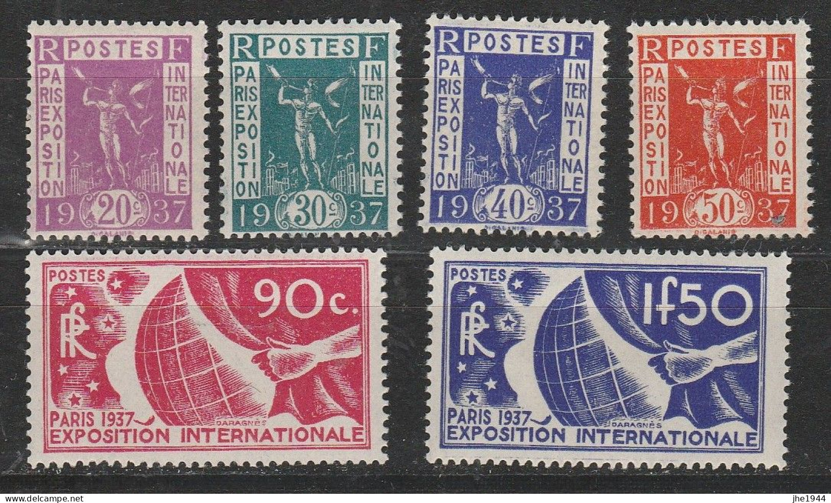 France N° 322 à 327 ** Sauf 327A Propagande Pour Expo Internationale Paris, 6 Valeurs - Unused Stamps
