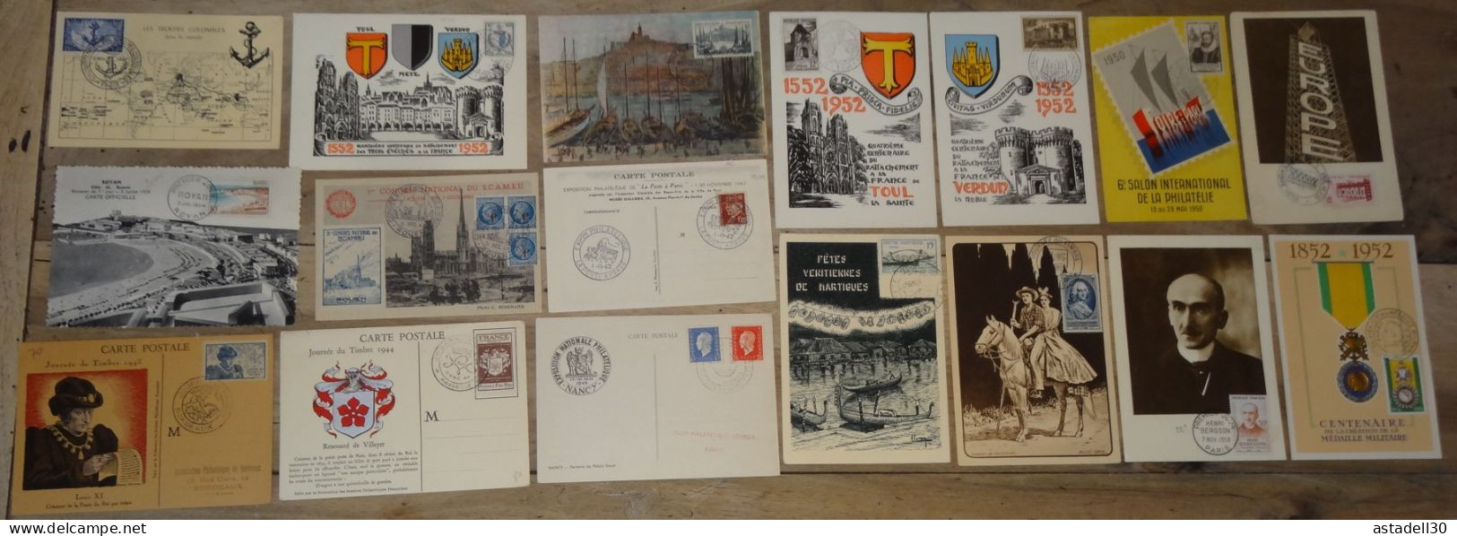 Lot De 17 Cartes Afranchissement Philatélique Années 50, A Voir  .......... 253 - 1921-1960: Période Moderne