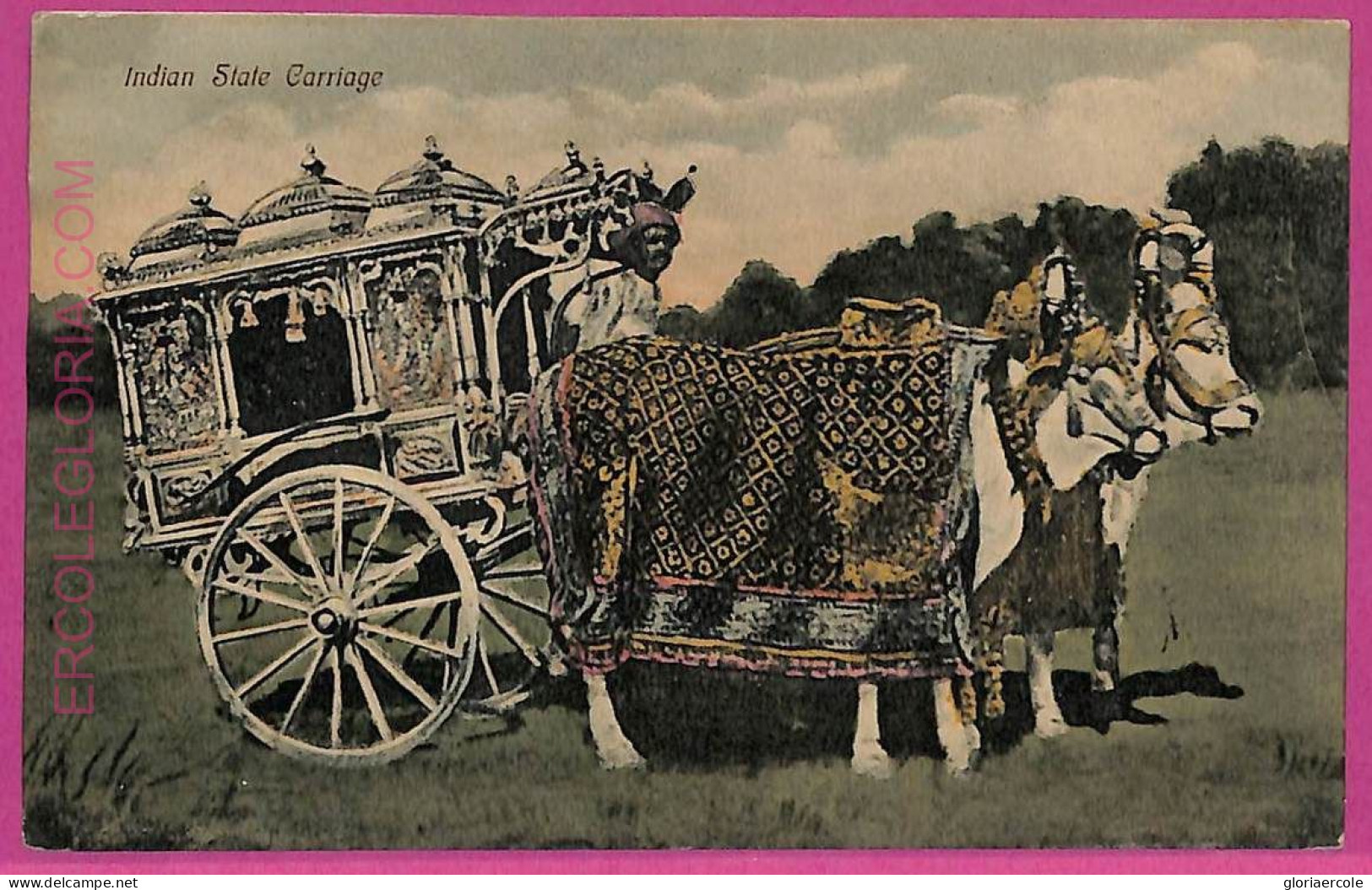 Ag3786  - INDIA - VINTAGE POSTCARD  - Ethnic, Indian State Carriage - Inde