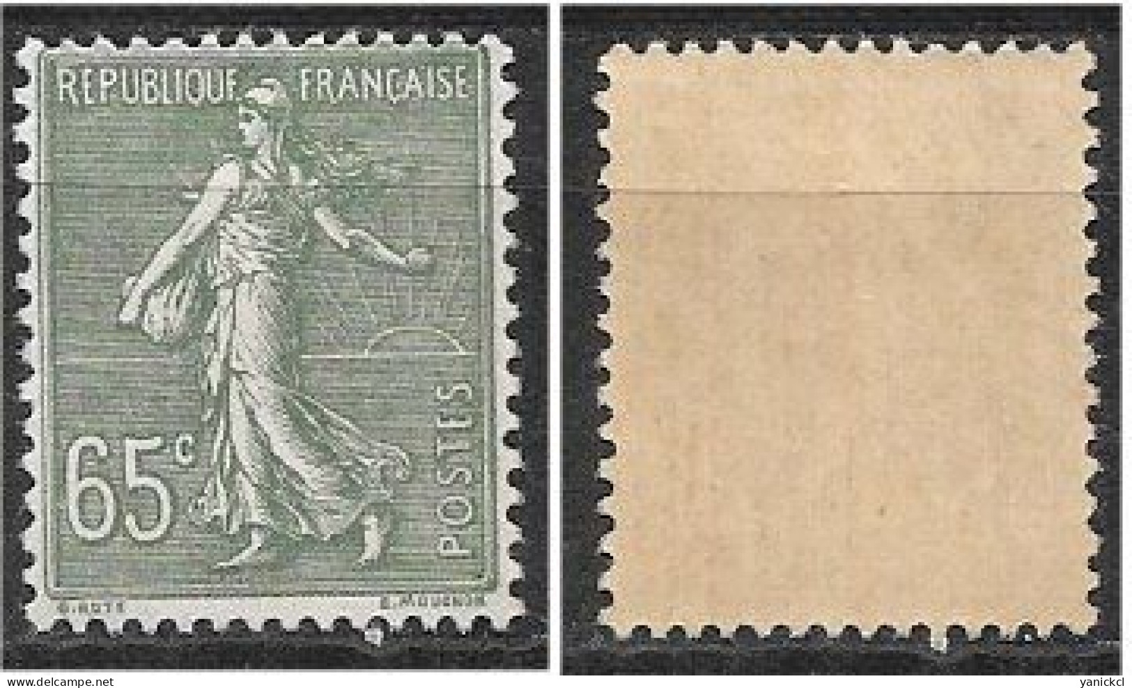 Semeuse Lignée - 65 C. Olive - (1927) - Y & T N° 234 ** - Unused Stamps