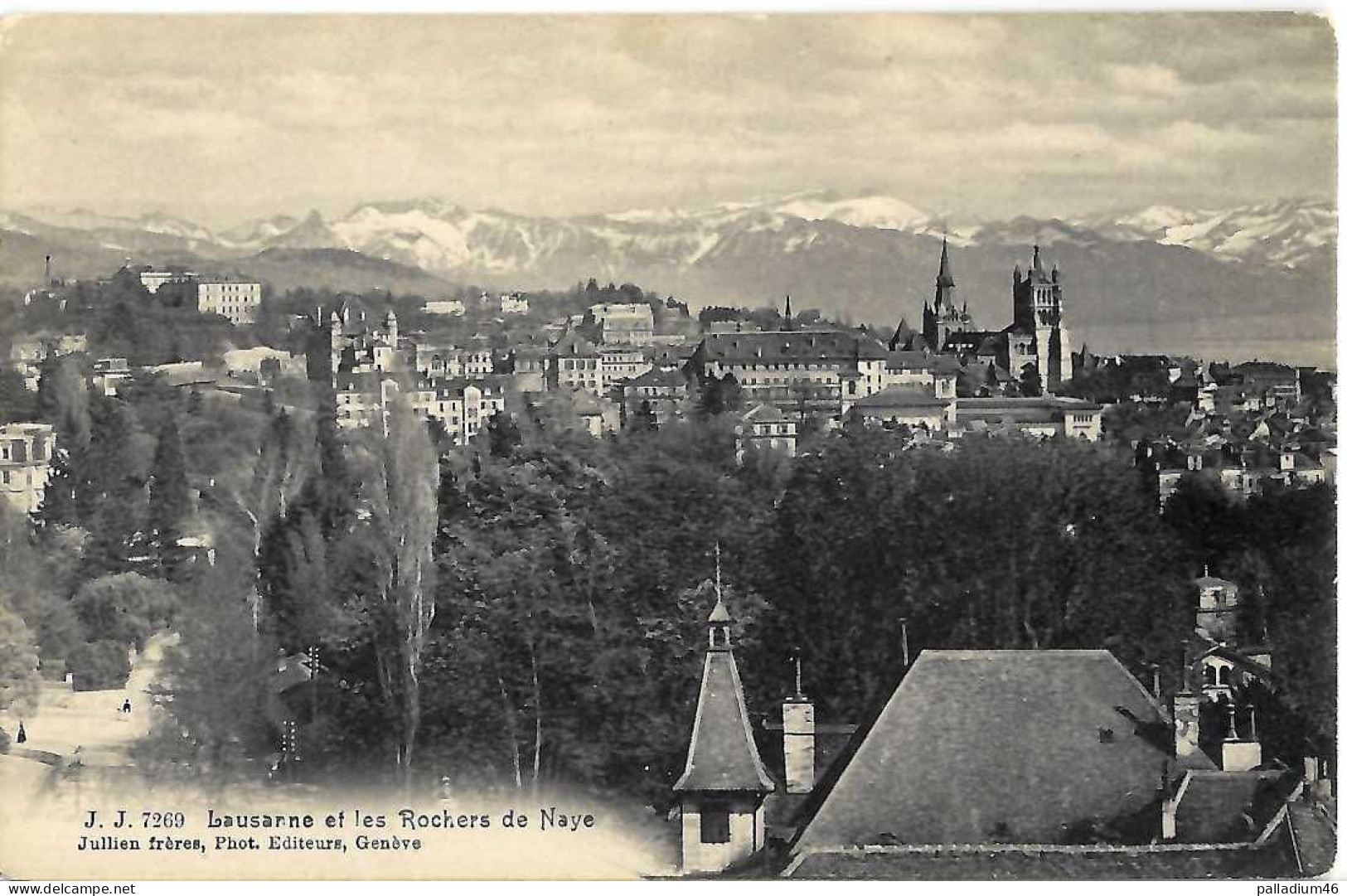 VD LAUSANNE Et Les Rochers De Naye - Photo J.J. Jullien Frères Genève No 7269 - NEUVE  Pas Circulé - Lausanne