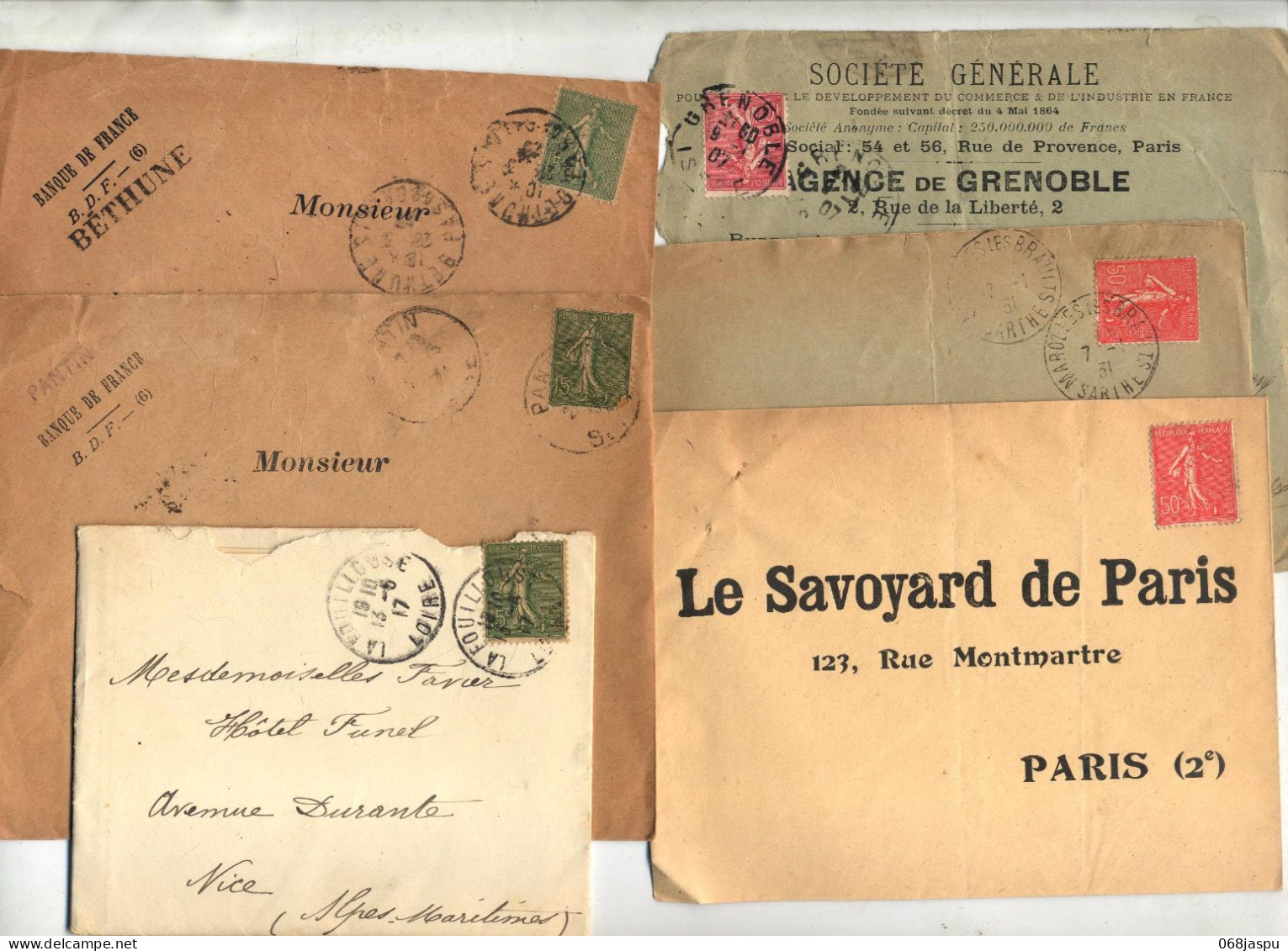 lot SS de 99 lettre + 3 carte cachet sur semeuse à voir