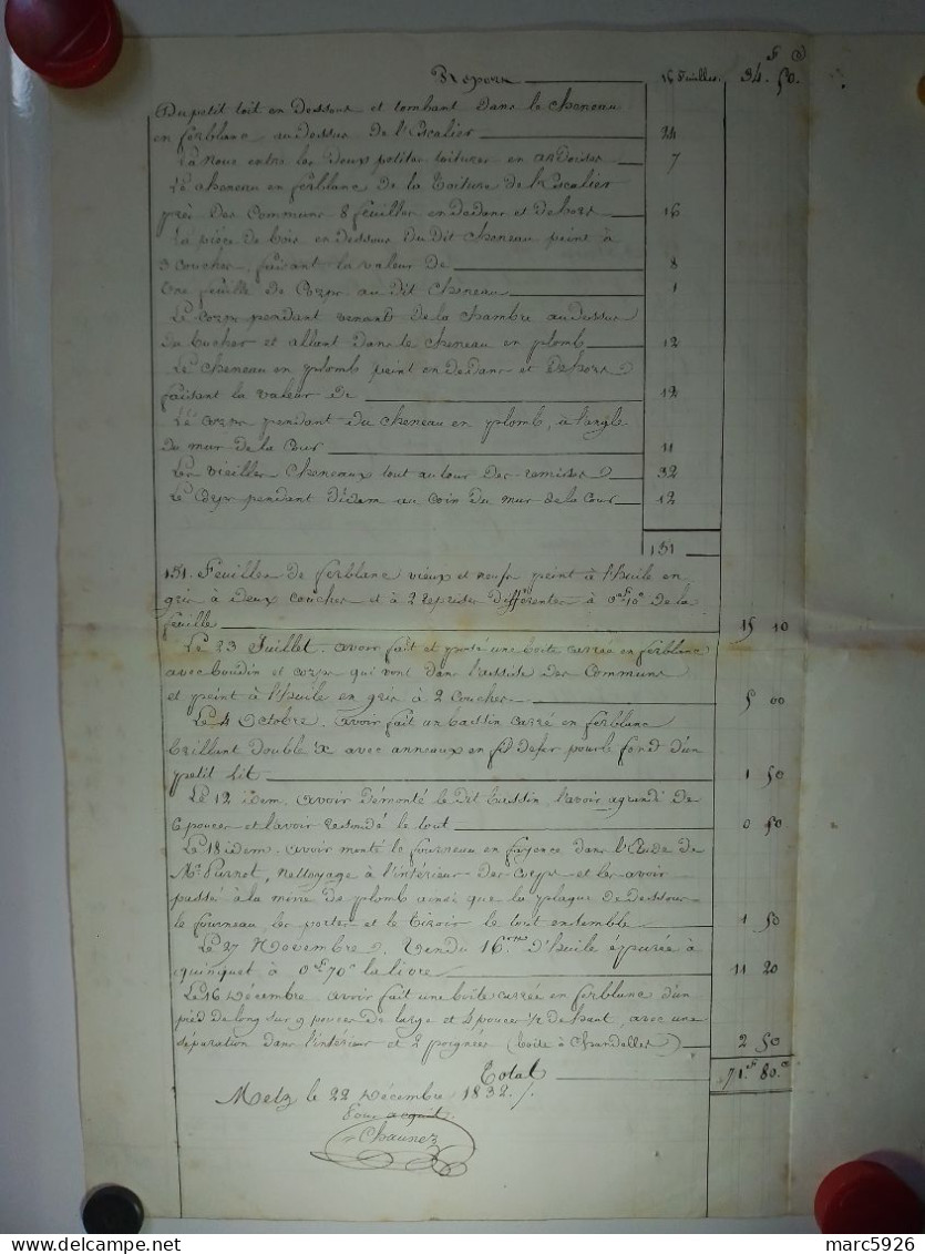 N°2003 ANCIENNE LETTRE A PURNOT DE CHAUNEZ DATE 1832 - Historical Documents