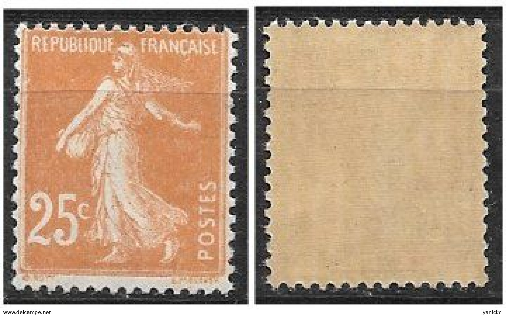 Semeuse  - 25 C. Jaune-brun (IIIB) - (1927) - Y & T N° 235 ** - Unused Stamps