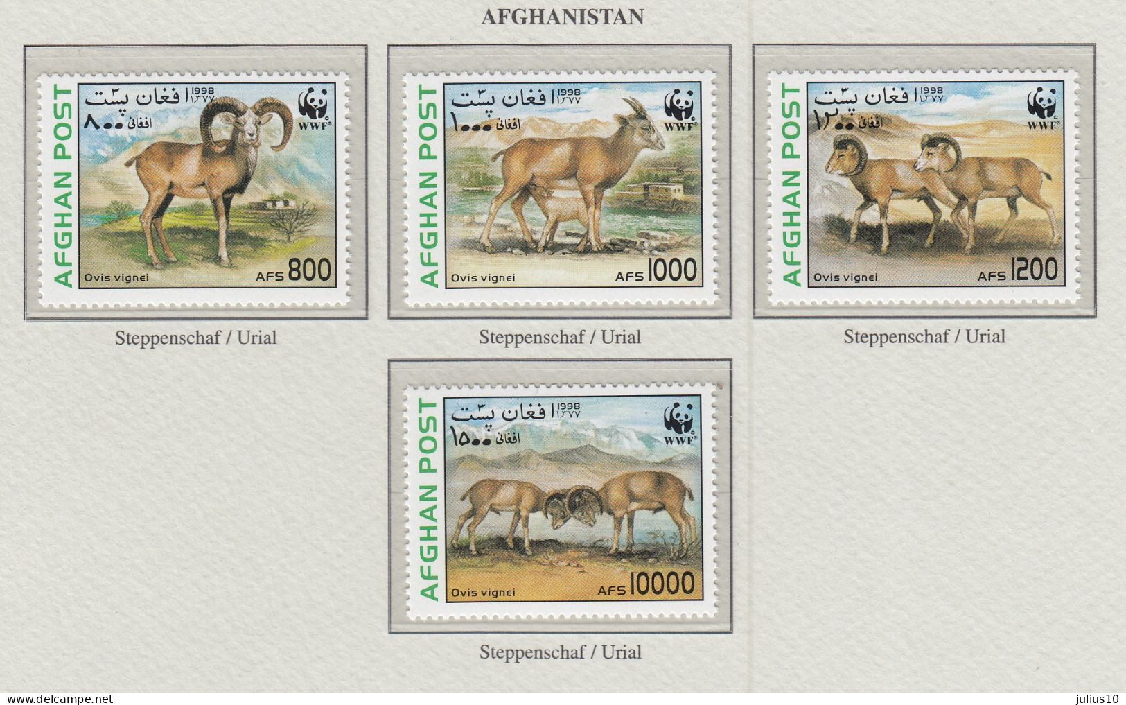 AFGHANISTAN 1998 WWF Animals Sheep Mi 1819-1822 MNH(**) Fauna 593 - Unused Stamps