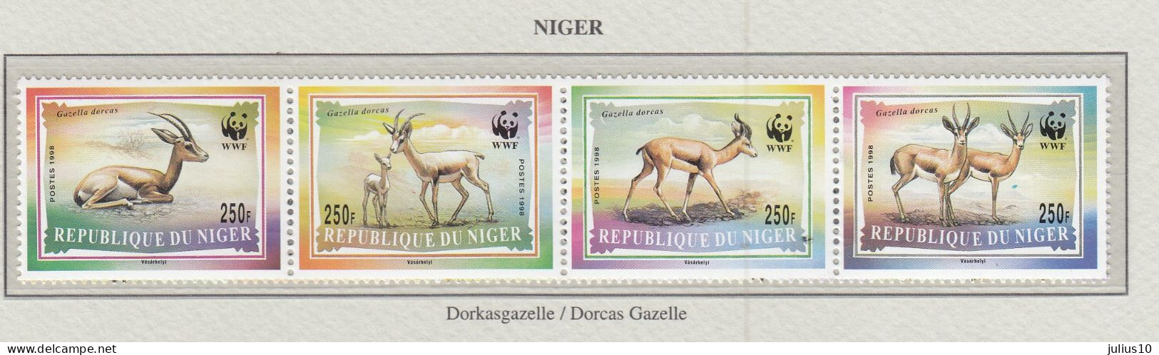 NIGER 1998 WWF Animals Dorcas Gazelle  MiNr. 1460 - 1463 MNH(**) Fauna 594 - Neufs