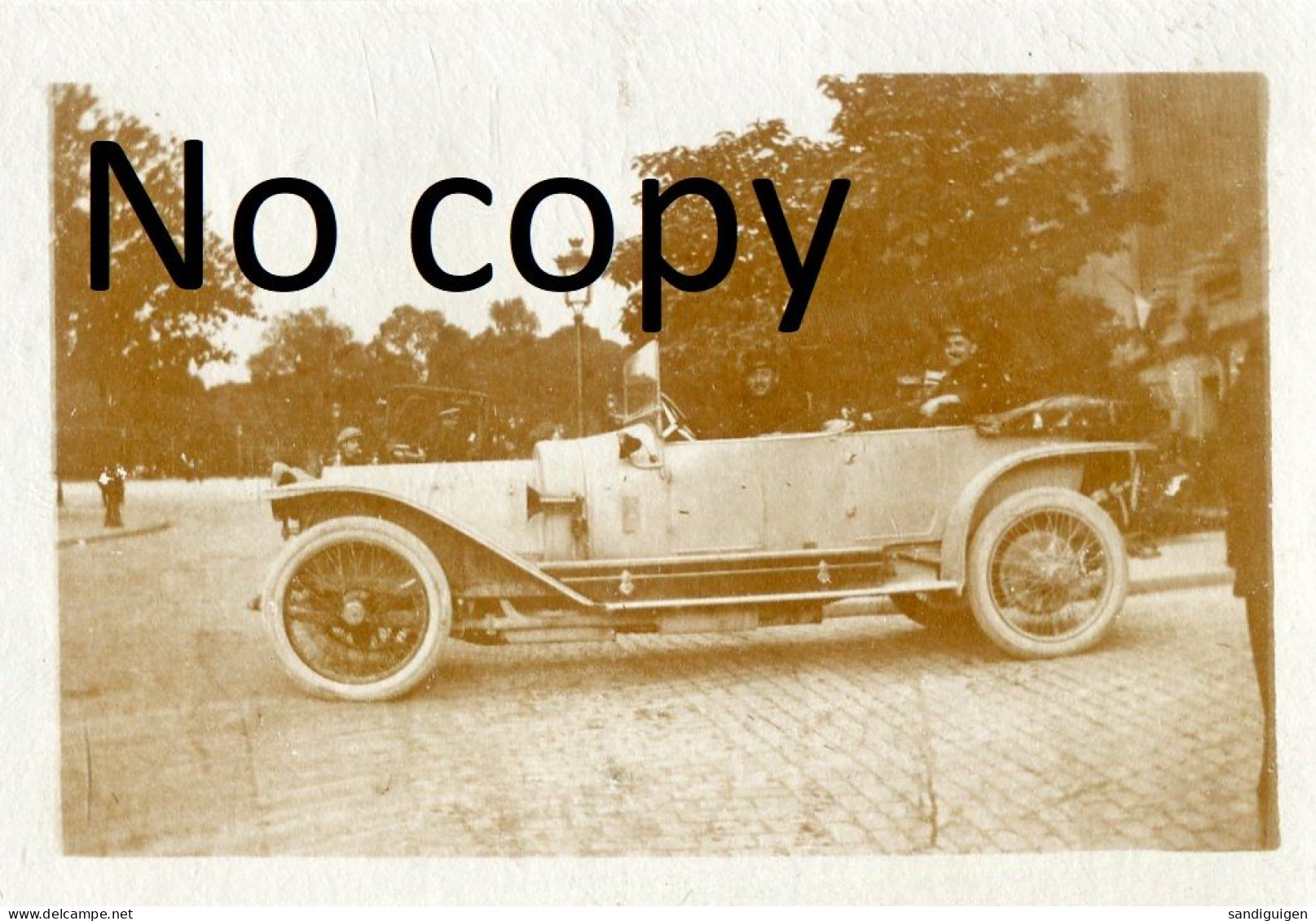 PHOTO FRANCAISE - A LYON RHONE - OFFICIER EN AUTOMOBILE PARTANT POUR LE REGIMENT LE 2 AOUT 1914 - GUERRE 1914 1918 - Krieg, Militär