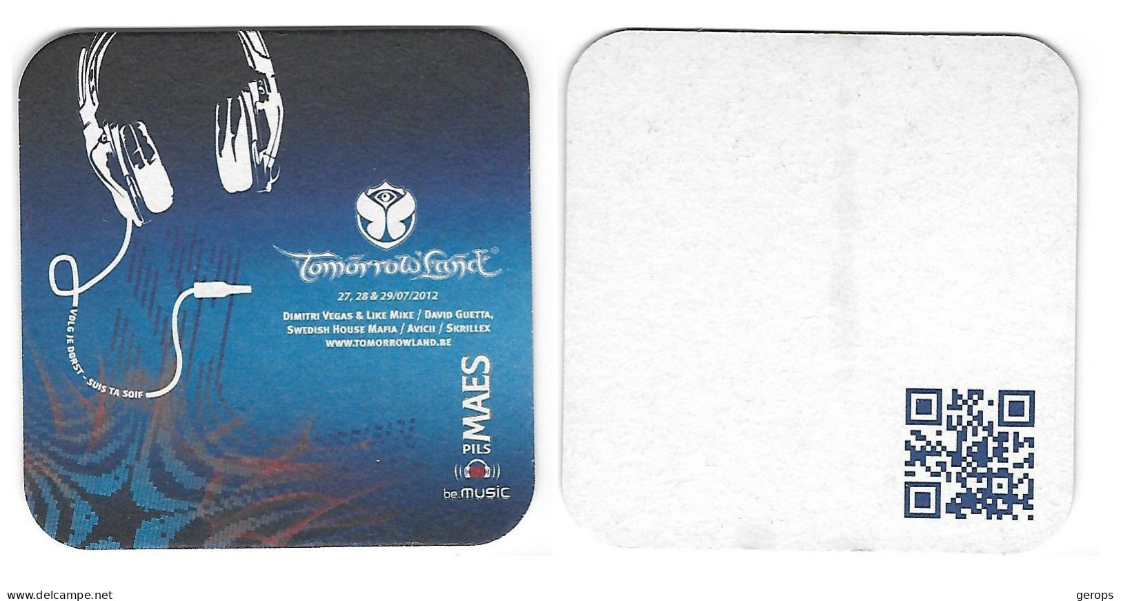 186a Brij. Maes Waarloos Tomorrowland   Rv - Beer Mats