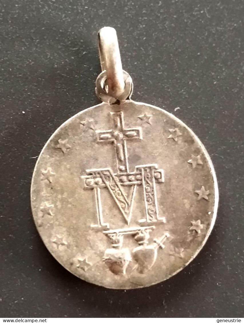 Pendentif Médaille Religieuse Fin XIXe Argent 800 "Notre-Dame De La Médaille Miraculeuse" Religious Medal - Religion & Esotérisme