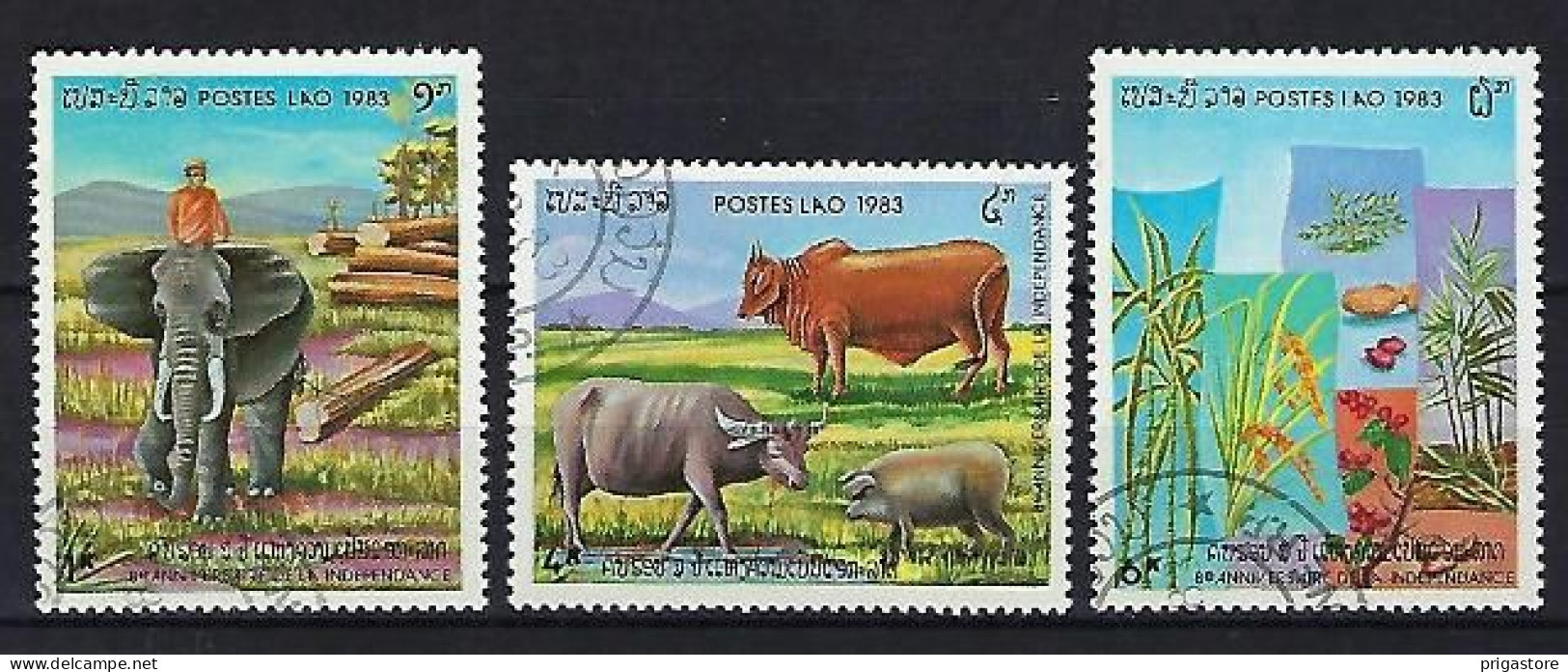 Animaux De La Ferme Laos 1983 (602) Yvert 514 à 516 Oblitérés Used - Farm