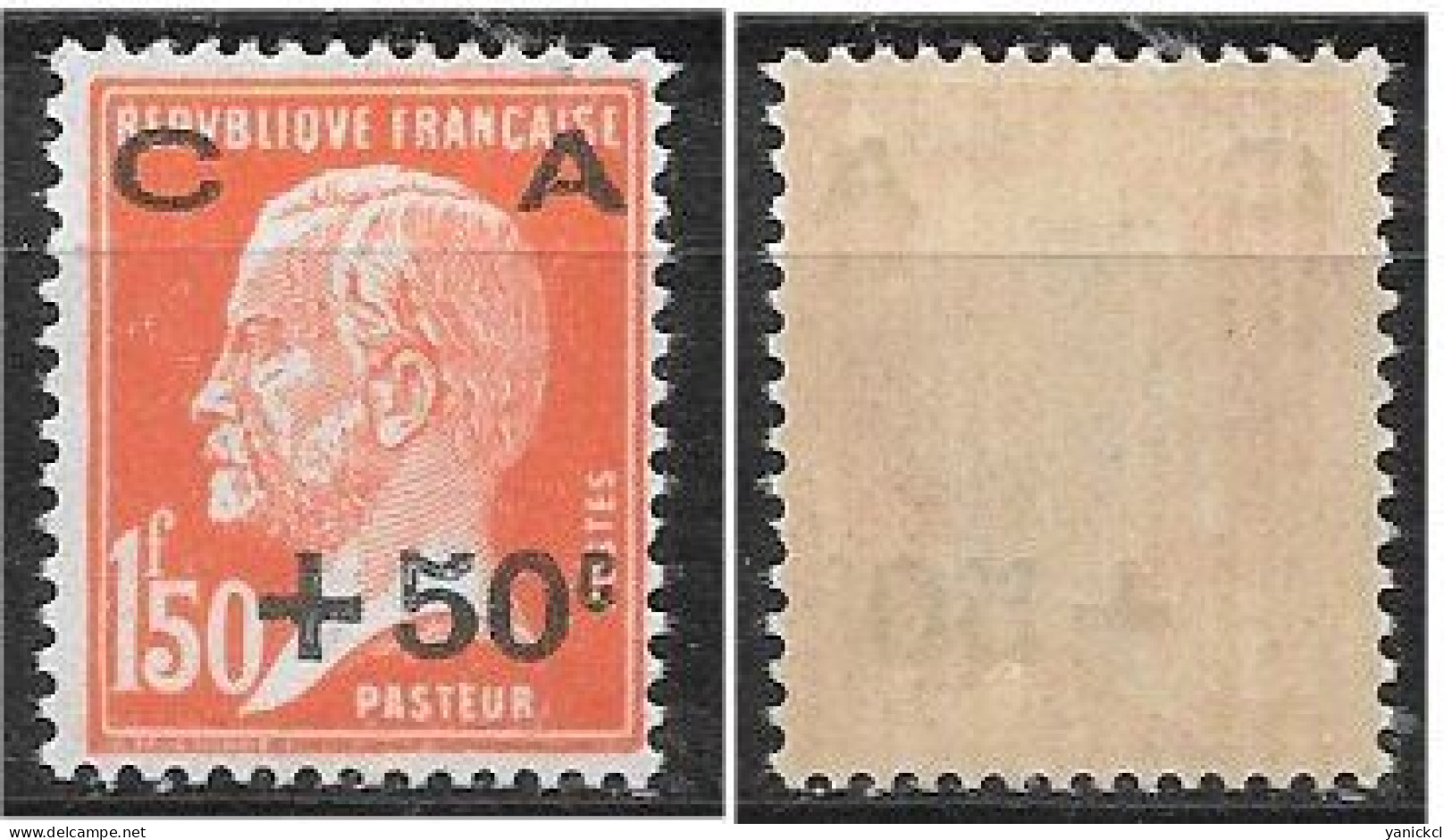 Au Profit De La Caisse D'Amortissement - Pasteur - +50 C. S. 1 F. 50 Rouge-orange - (1927) - Y & T N° 248 ** - Ungebraucht