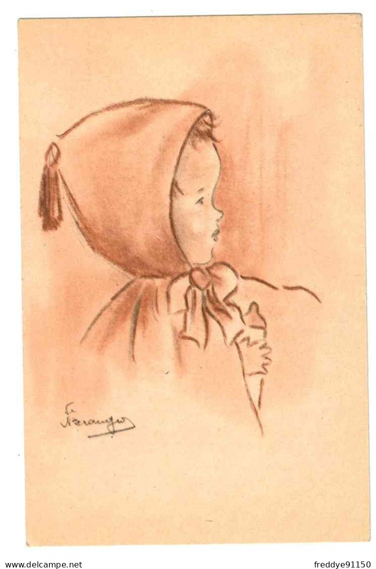 Cpa Enfant . Portrait Sanguine . Illustrateur - Ritratti