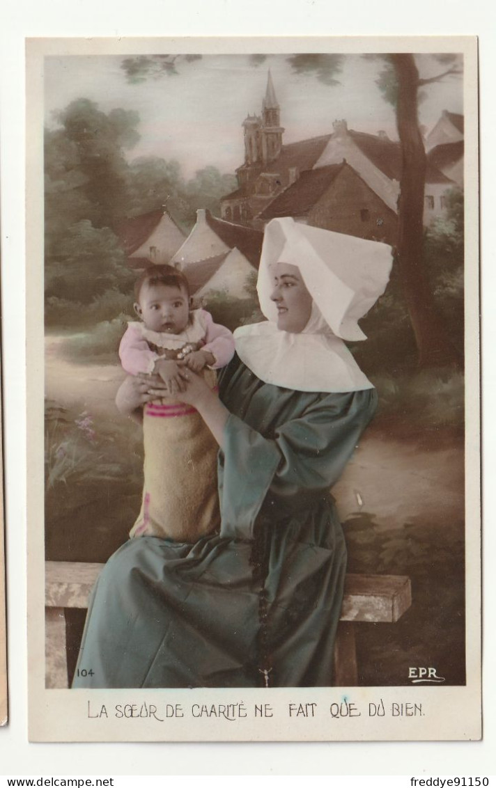 Cpa Enfant . Bébé . Religieuse  . EPR . 1908 - Grupo De Niños Y Familias