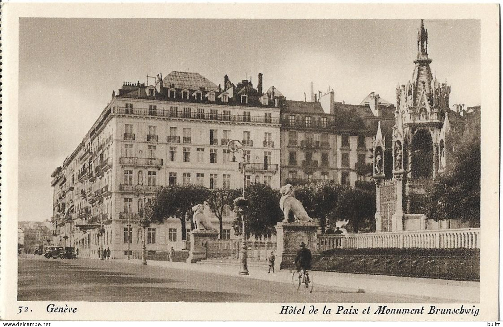 SUISSE - GENEVE - Hôtel De La Paix Et Monument Brunschwig - Genève