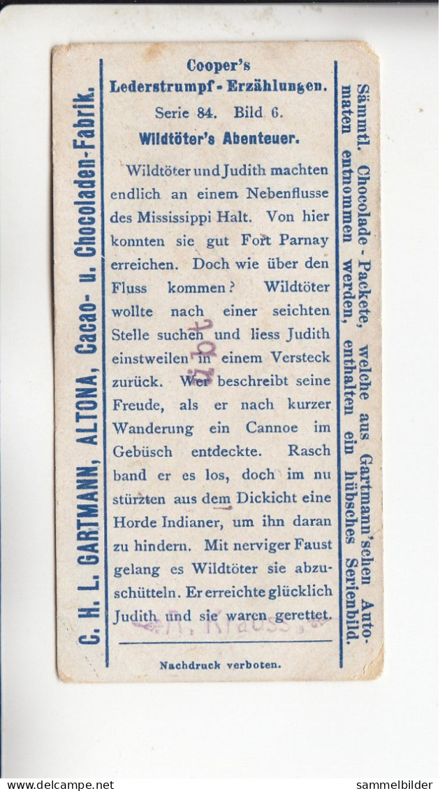 Gartmann  Coopers Lederstrumpf Erzählungen Wildtöters Abenteuer  Serie 84 #6 Von 1903 - Sonstige & Ohne Zuordnung