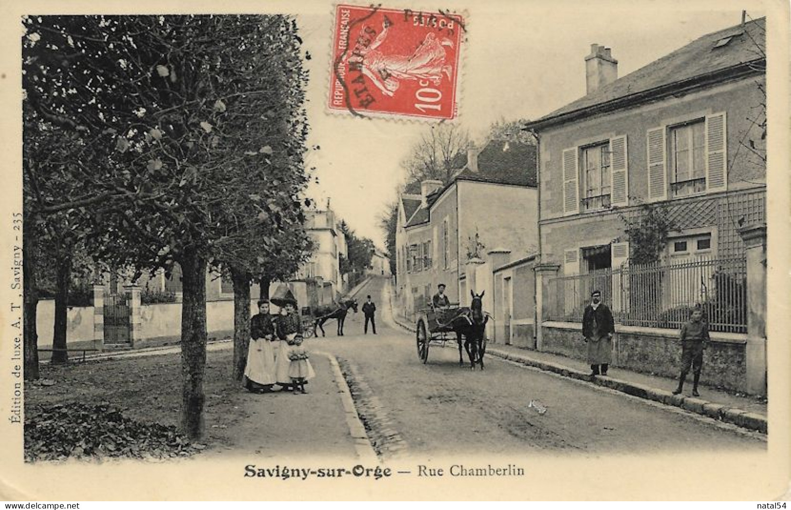 91 - Savigny Sur Orge : Rue Chamberlin - CPA Glacée écrite - Savigny Sur Orge