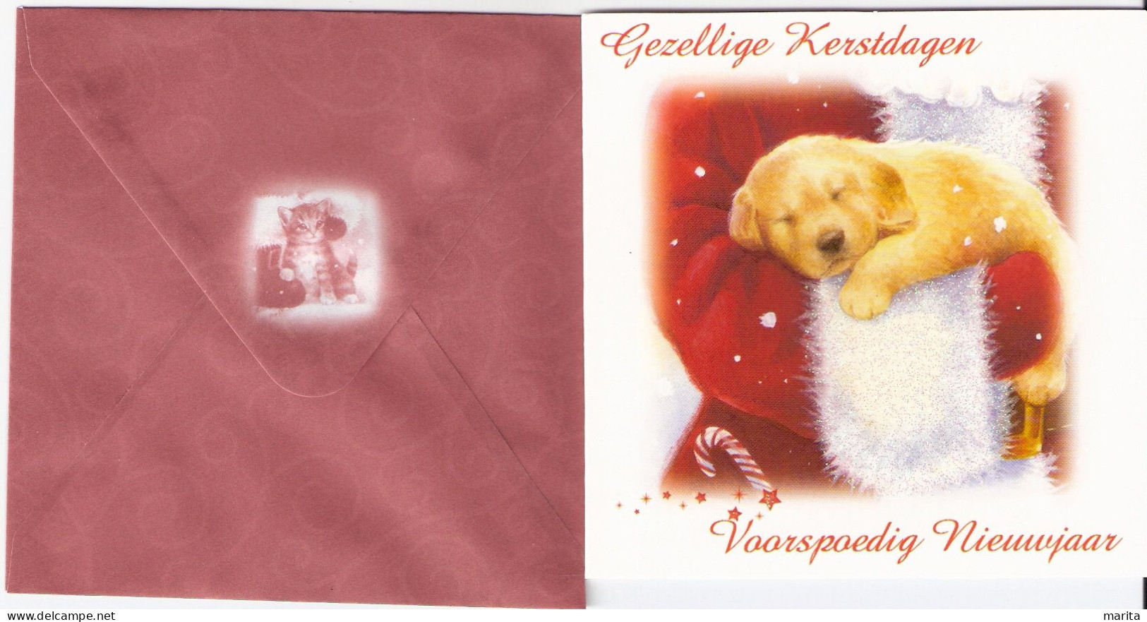 Chien  - Dog- Hunde -  Hondje Slaapt Bij Kerstman - Chiens