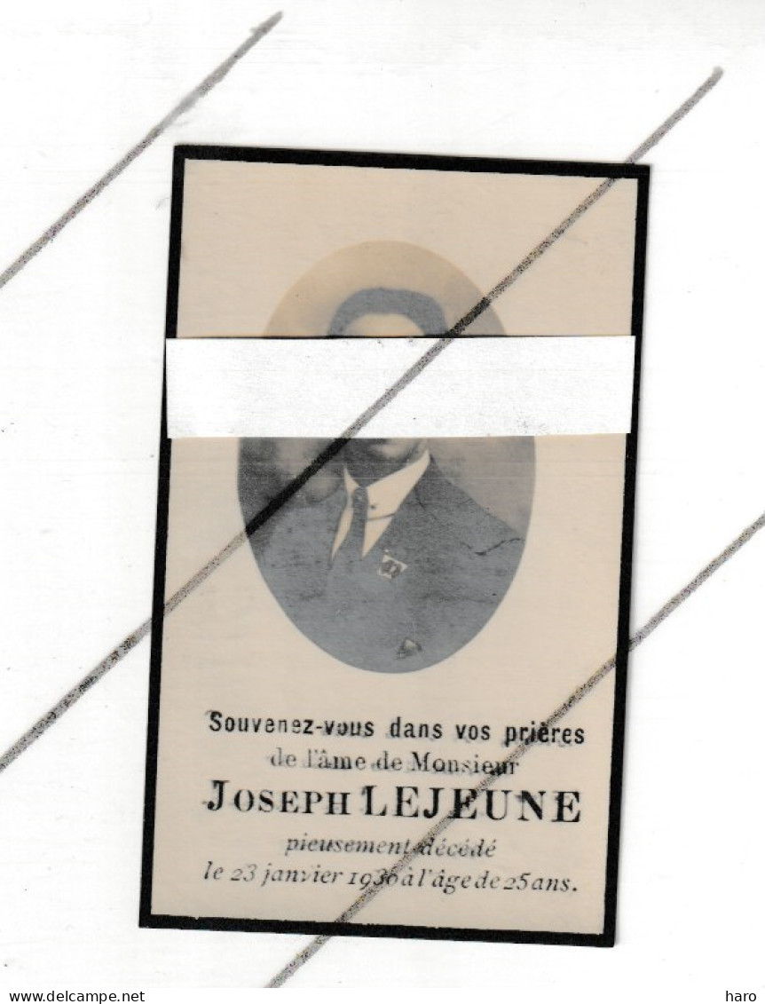 Faire-part De Décès De Mr. Joseph LEJEUNE - LIEGE 1930  (B374) - Obituary Notices