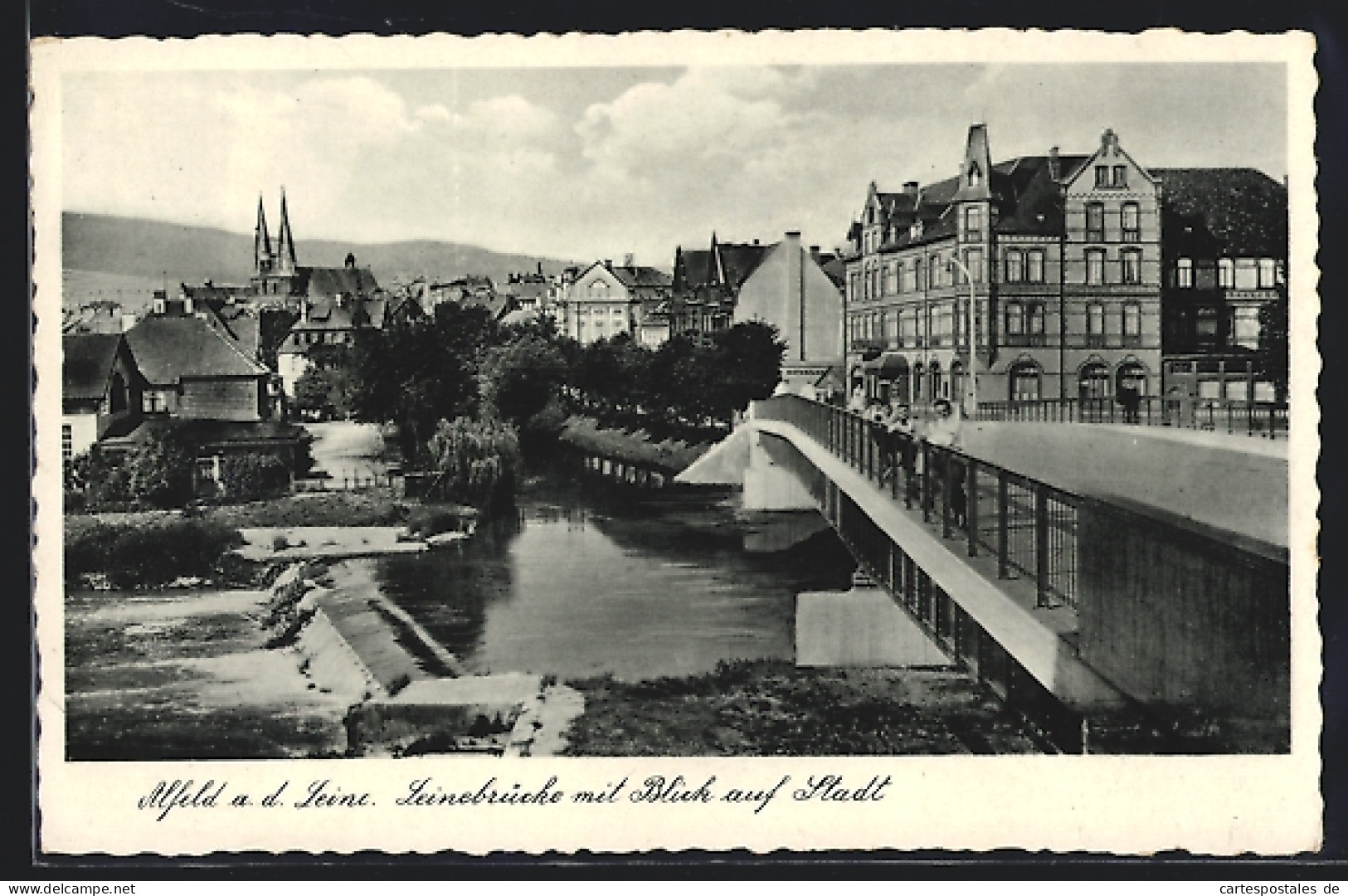 AK Alfeld A. D. Leine, Leinebrücke Mit Blick Auf Die Stadt  - Alfeld