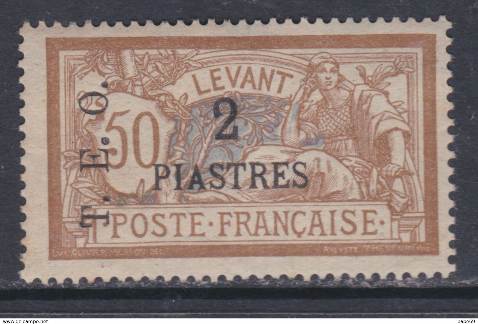 Syrie N° 17 XX Timbre De France Surchargé : 2 Pi Sur 50 C. Brun Et Gris Sans Charnière, TB - Unused Stamps