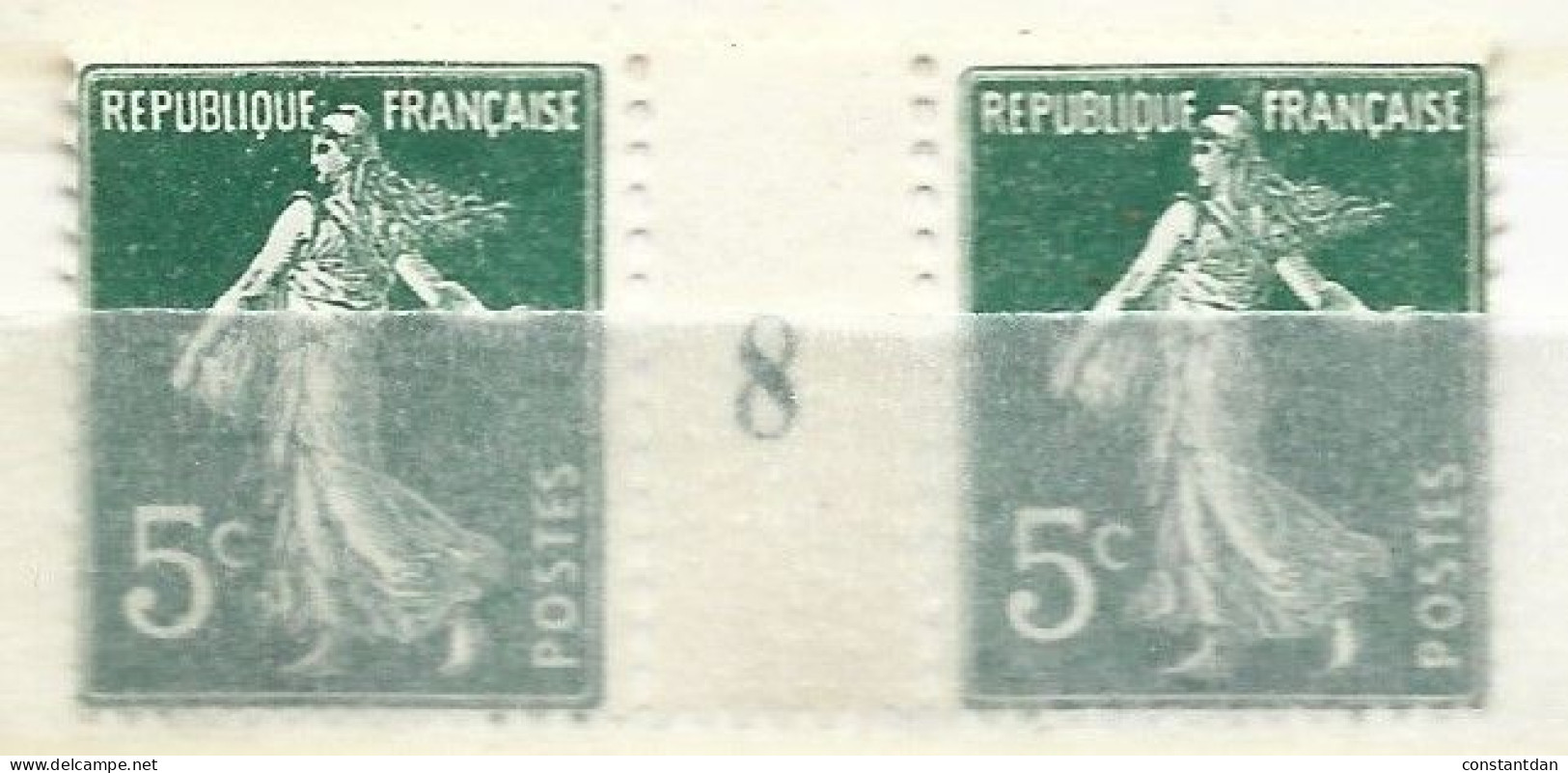 FRANCE N° 137 5C VERT TYPE SEMEUSE CAMEE MILLESIME 1908 NEUF SANS CHARNIERE - Millésime