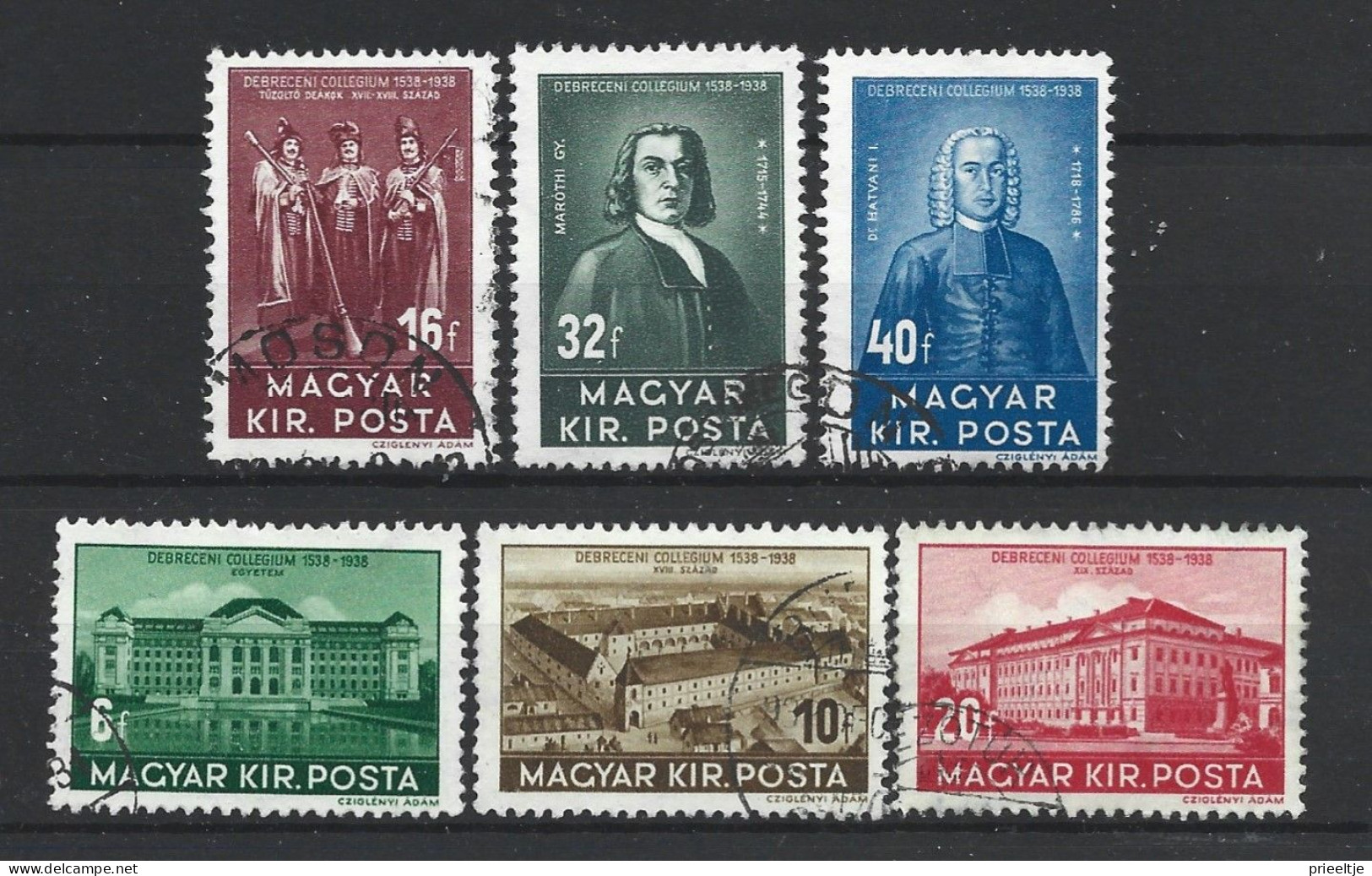 Hungary 1938 Debreczen Univ. 400th Anniv. Y.T. 513/518  * - Unused Stamps