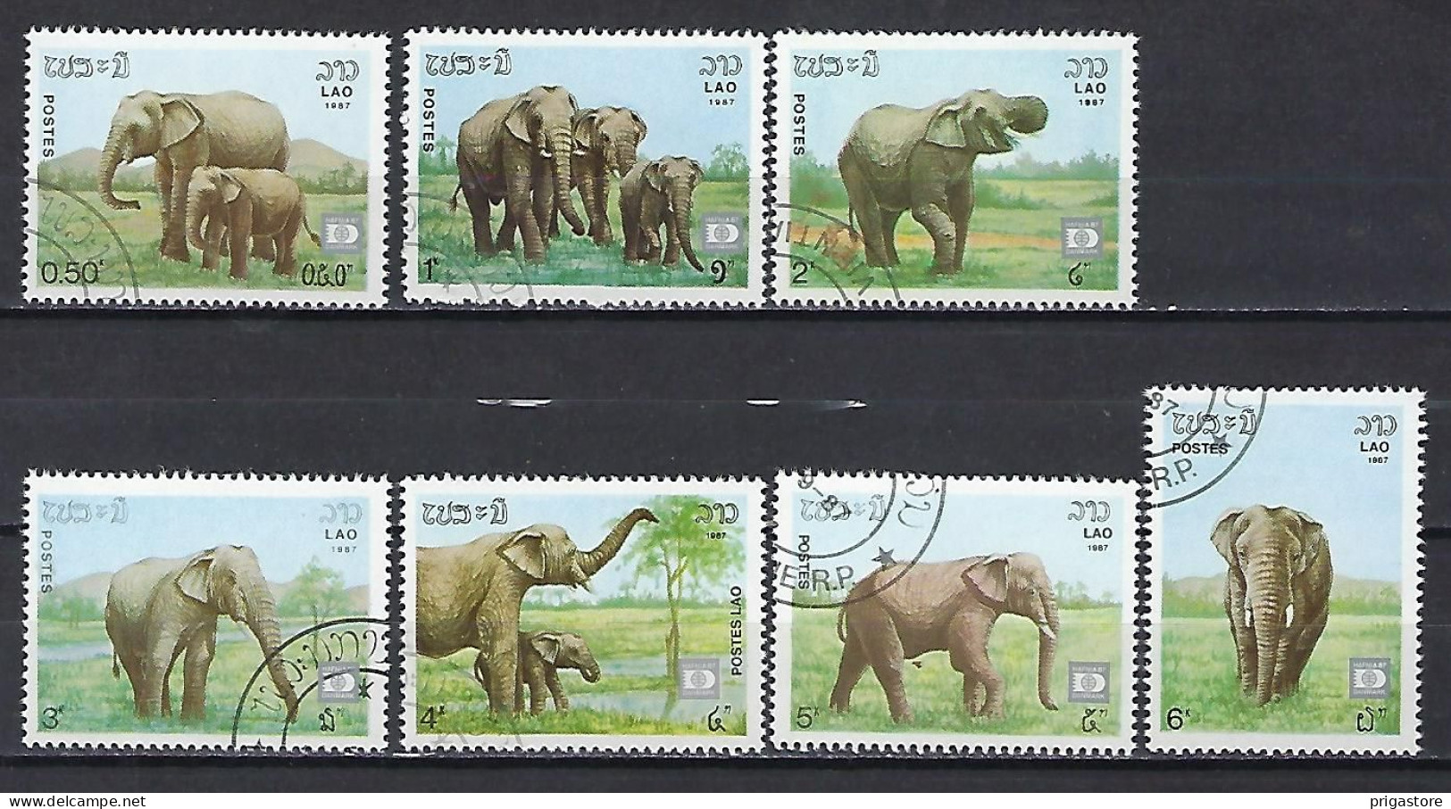 Laos 1987 Eléphants (605) Yvert 791 à 797 Oblitérés Used - Laos