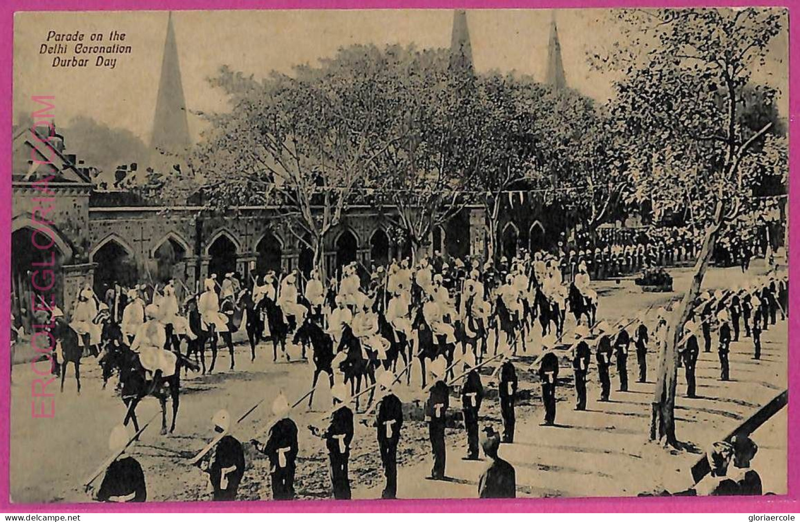 Ag3799  - INDIA - VINTAGE POSTCARD - Parade On The Delhi Coronation Durbar Day - Indien