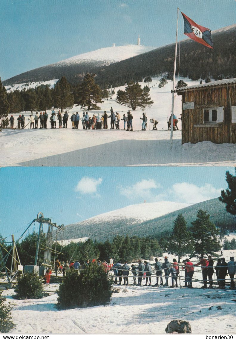 2 CPSM  84 MONT-VENTOUX  REMONTE-PENTE SPORTS HIVER MT SEREIN - Otros & Sin Clasificación