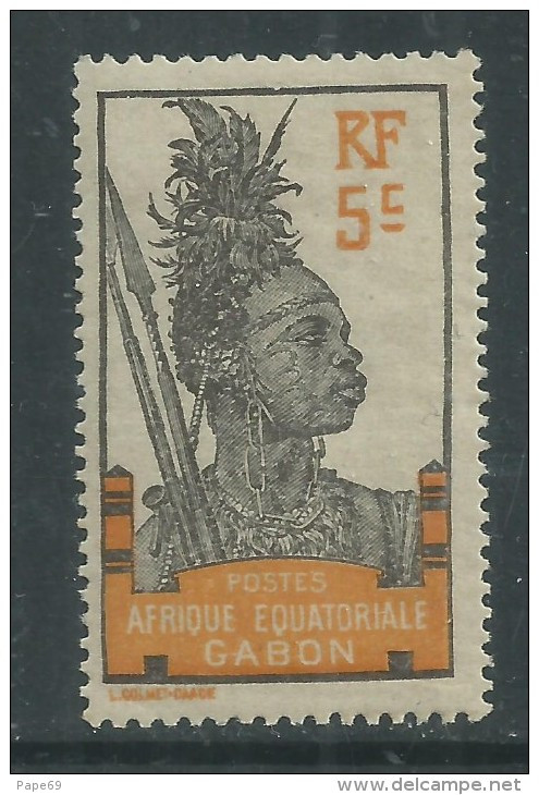 Gabon  N° 82  XX Type " Afrique Equatoriale-Gabon" : Partie De Série : 5 C. Gris Et Jaune-orange Sans Charnière, TB - Ongebruikt
