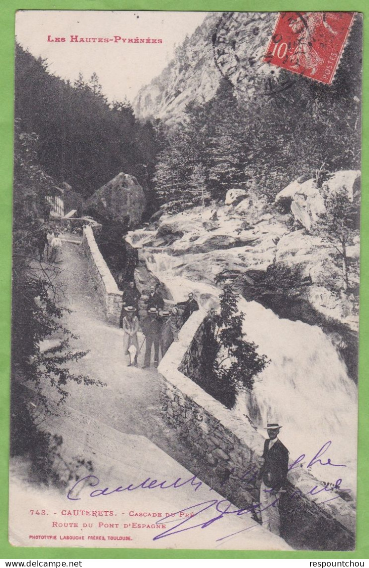 Belle CPA CAUTERETS Cascade Du Pré Route Du Pont D'Espagne Animé 65 Hautes Pyrénées - Cauterets