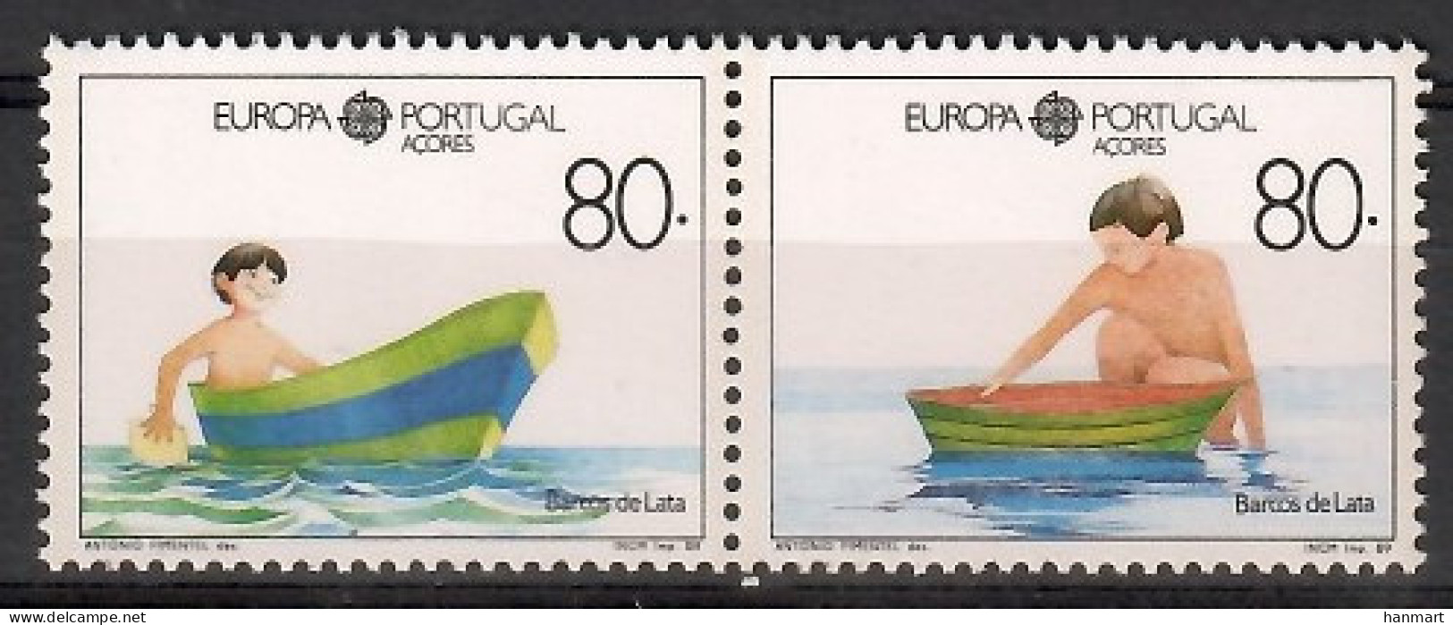 Azores 1989 Mi 401-402 MNH  (ZE1 AZRpar401-402b) - Barcos