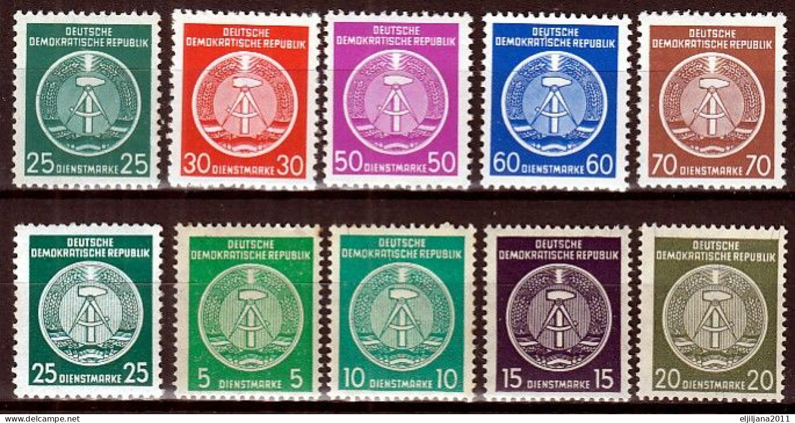 DDR - East Germany 1954 - 1957 ⁕ Official / Dienstmarke Mi.10,11,14-16, 23, & Mi.34-37 YBY ⁕ 10v MNH - See Scan - Nuevos