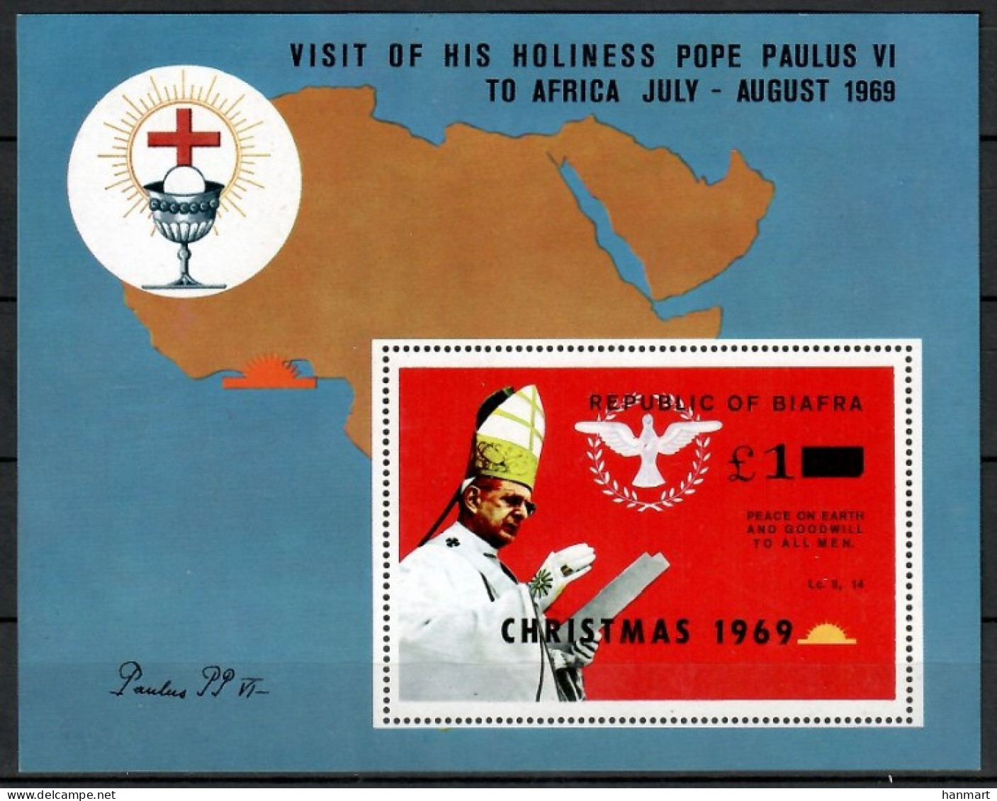 Biafra 1969 Mi Block 3 MNH  (ZS5 BFRbl3) - Christendom