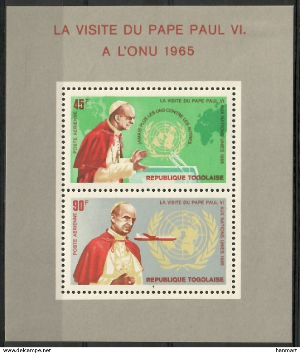 Togo 1966 Mi Block 23 Mh - Mint Hinged  (PZS5 TGObl23) - Popes