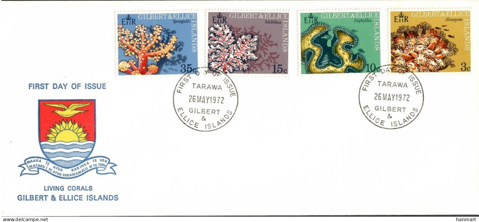 Gilbert And Ellice Islands 1972 Mi 194-197 FDC  (XFDC ZS7 WGE194-197) - Meereswelt