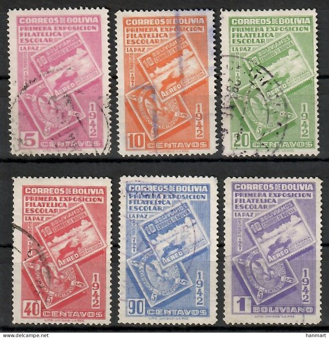 Bolivia 1942 Mi 329-334 Cancelled  (SLZS3 BLV329-334) - Other & Unclassified