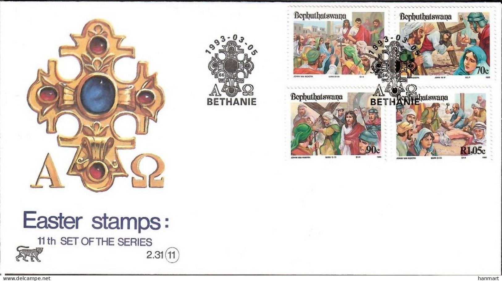 Bophuthatswana 1993 Mi 294-297 FDC  (FDC ZS6 BOP294-297) - Christianisme