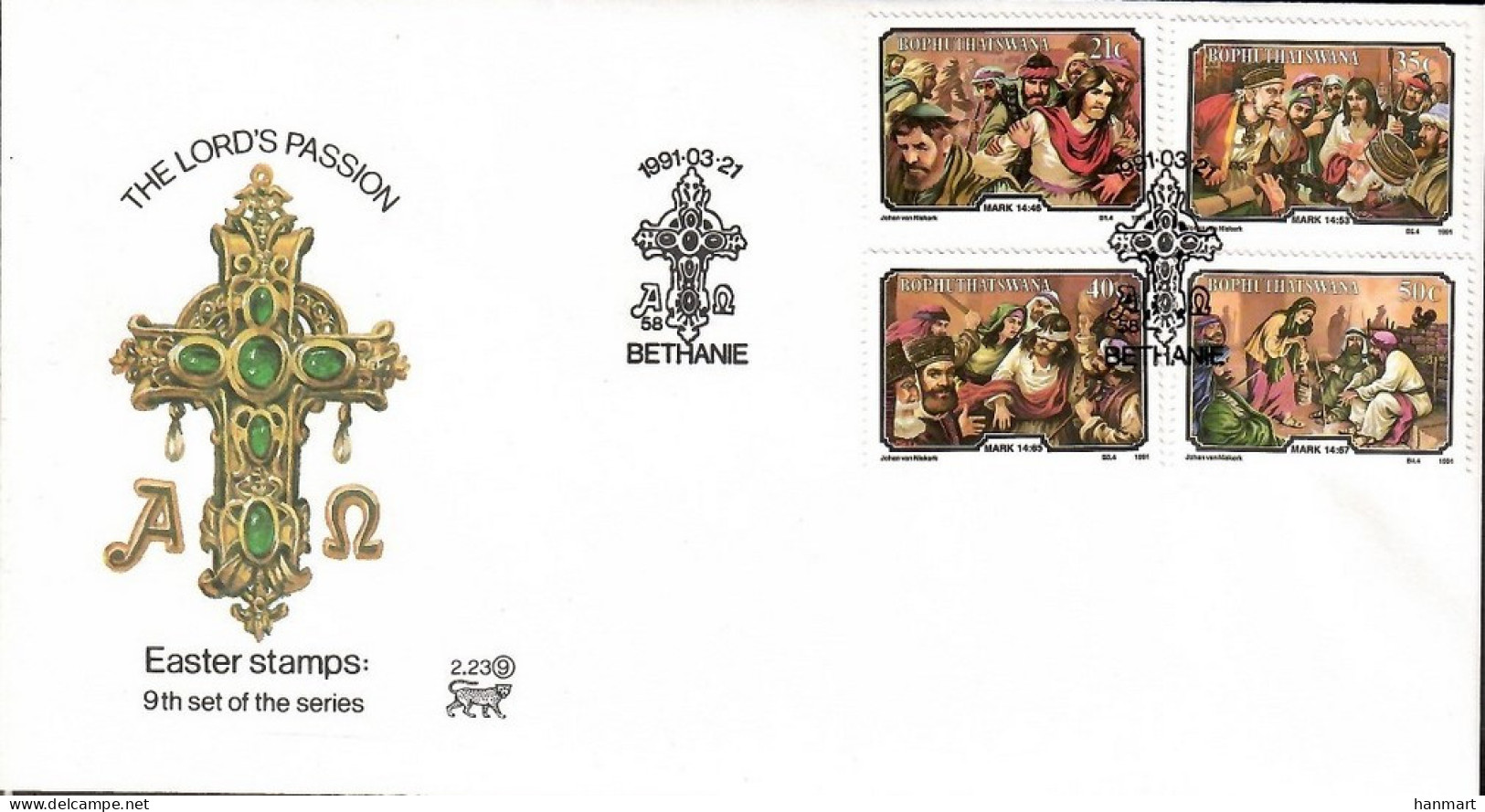 Bophuthatswana 1991 Mi 261-264 FDC  (FDC ZS6 BOP261-264) - Christendom