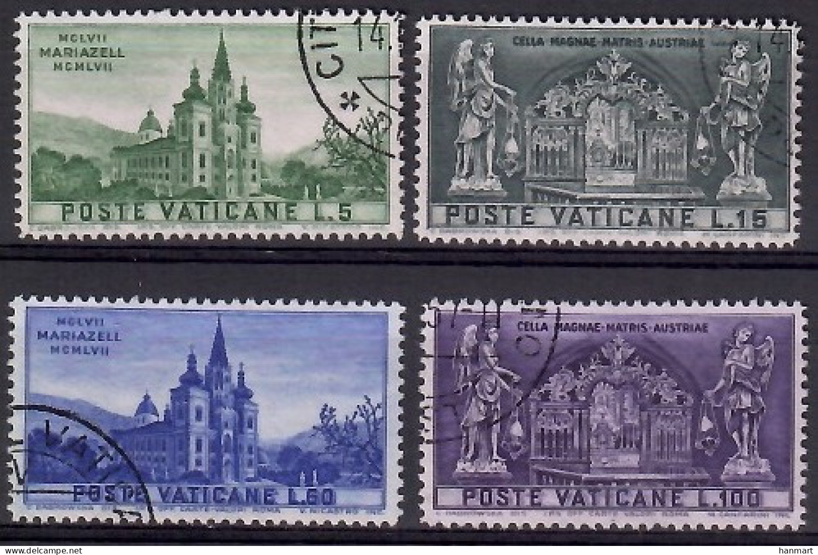 Vatican City 1957 Mi 276-279 Cancelled  (SZE2 VTC276-279) - Sculpture