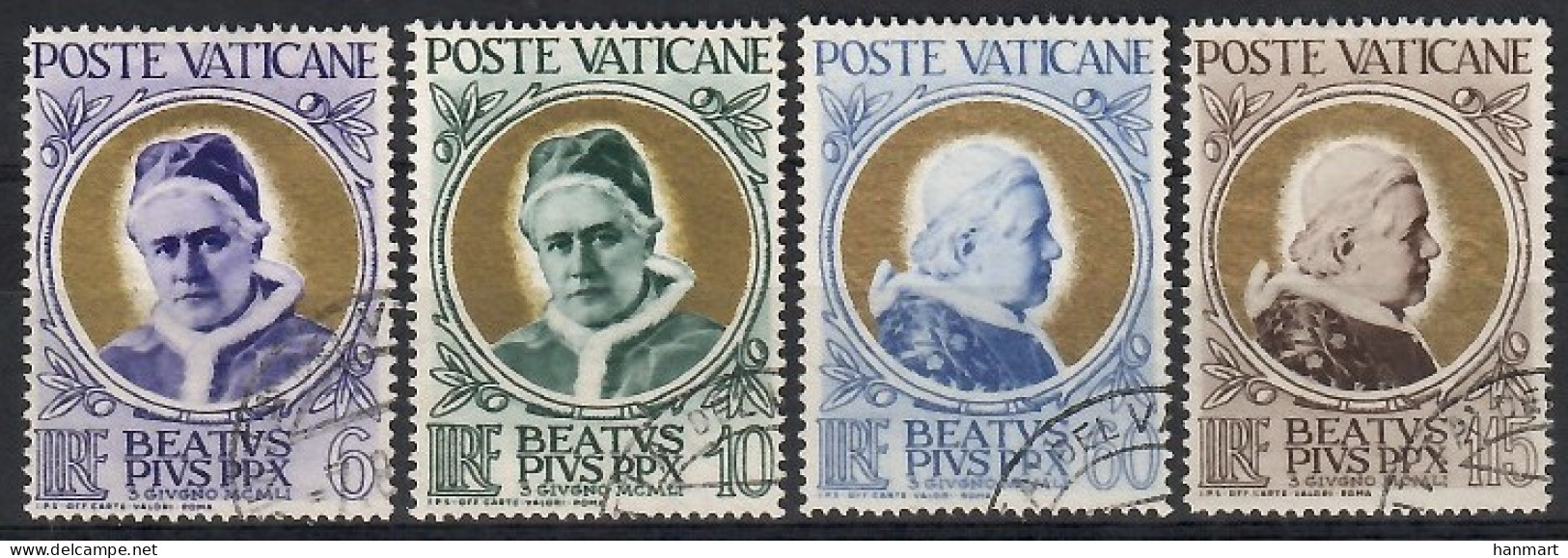 Vatican City 1951 Mi 174-177 Cancelled  (SZE2 VTC174-177) - Papes