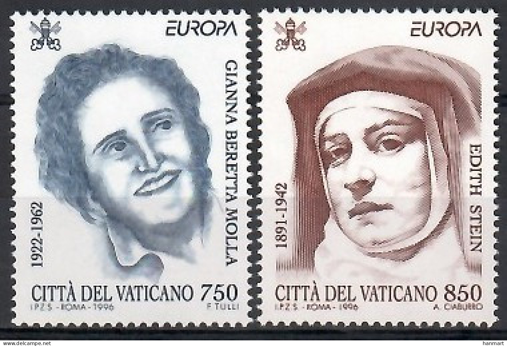 Vatican City 1996 Mi 1179-1180 MNH  (ZE2 VTC1179-1180) - Donne Celebri